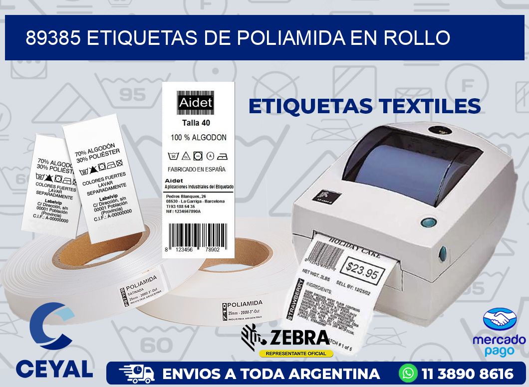 89385 ETIQUETAS DE POLIAMIDA EN ROLLO
