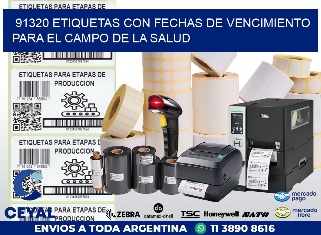 91320 ETIQUETAS CON FECHAS DE VENCIMIENTO PARA EL CAMPO DE LA SALUD