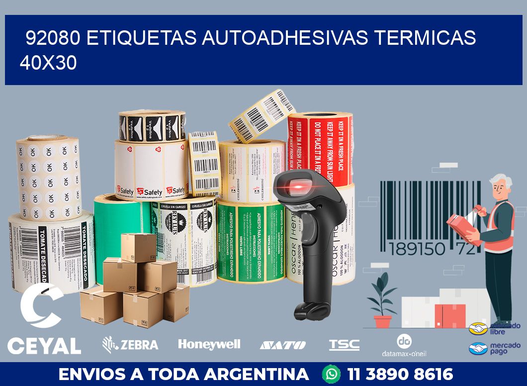 92080 ETIQUETAS AUTOADHESIVAS TERMICAS 40X30