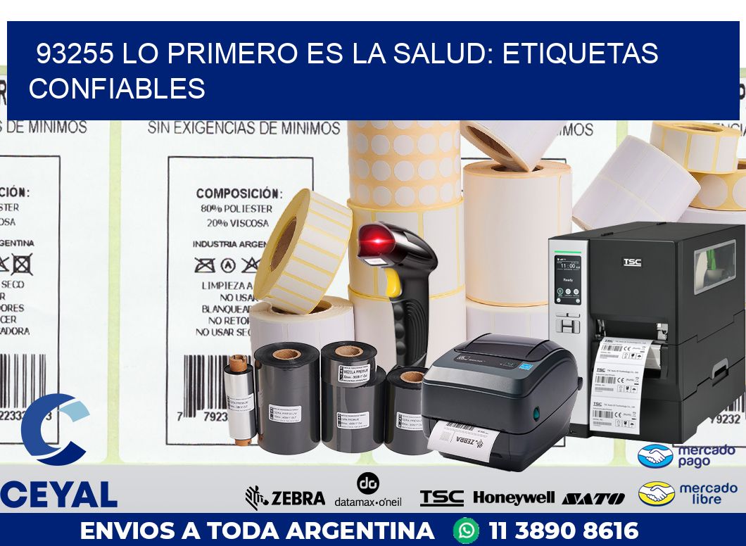 93255 LO PRIMERO ES LA SALUD: ETIQUETAS CONFIABLES