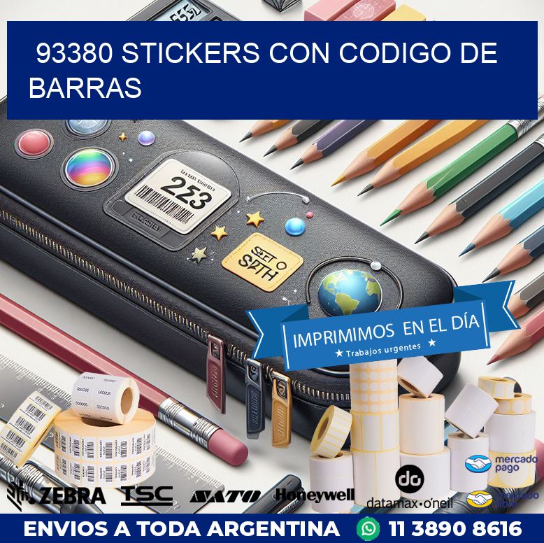 93380 STICKERS CON CODIGO DE BARRAS