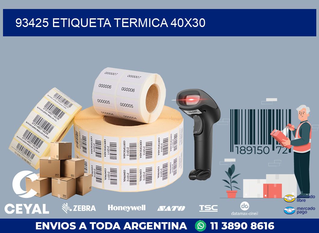 93425 ETIQUETA TERMICA 40X30