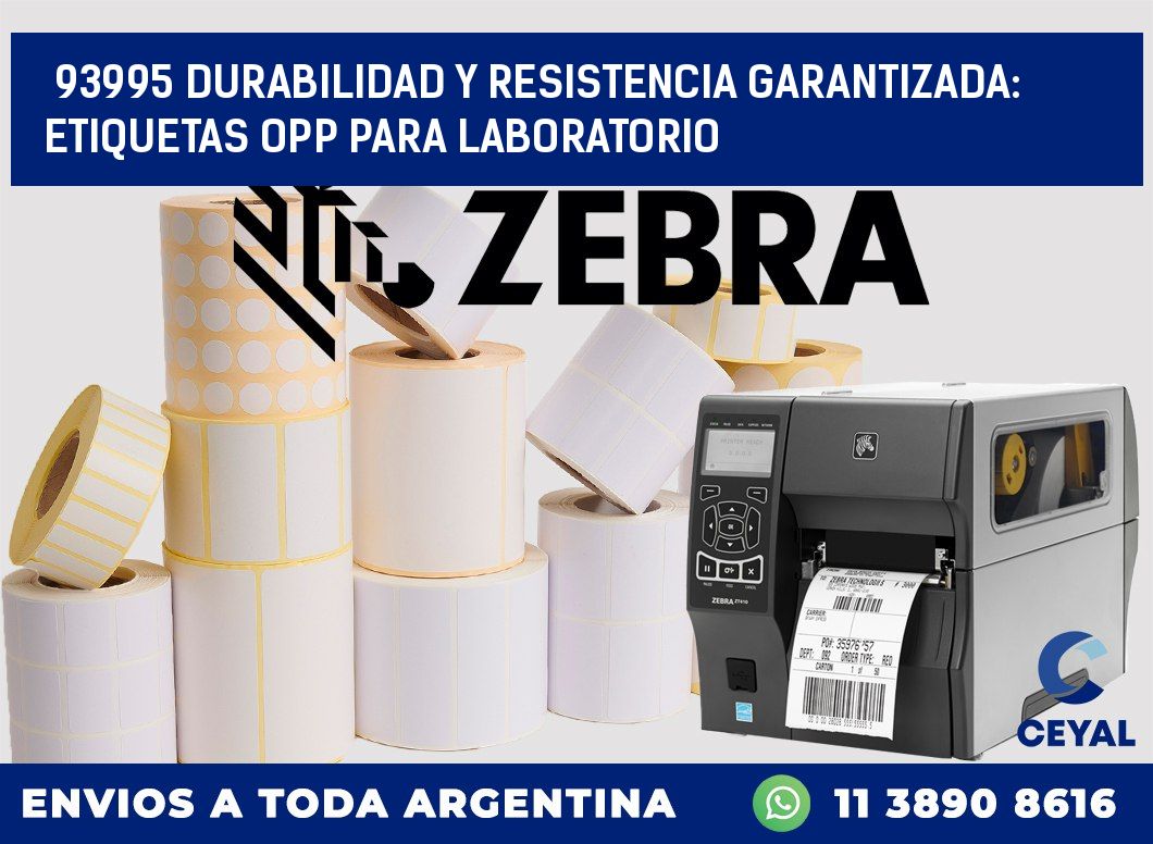 93995 DURABILIDAD Y RESISTENCIA GARANTIZADA: ETIQUETAS OPP PARA LABORATORIO