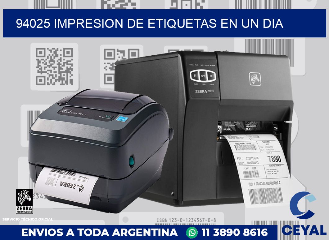 94025 IMPRESION DE ETIQUETAS EN UN DIA