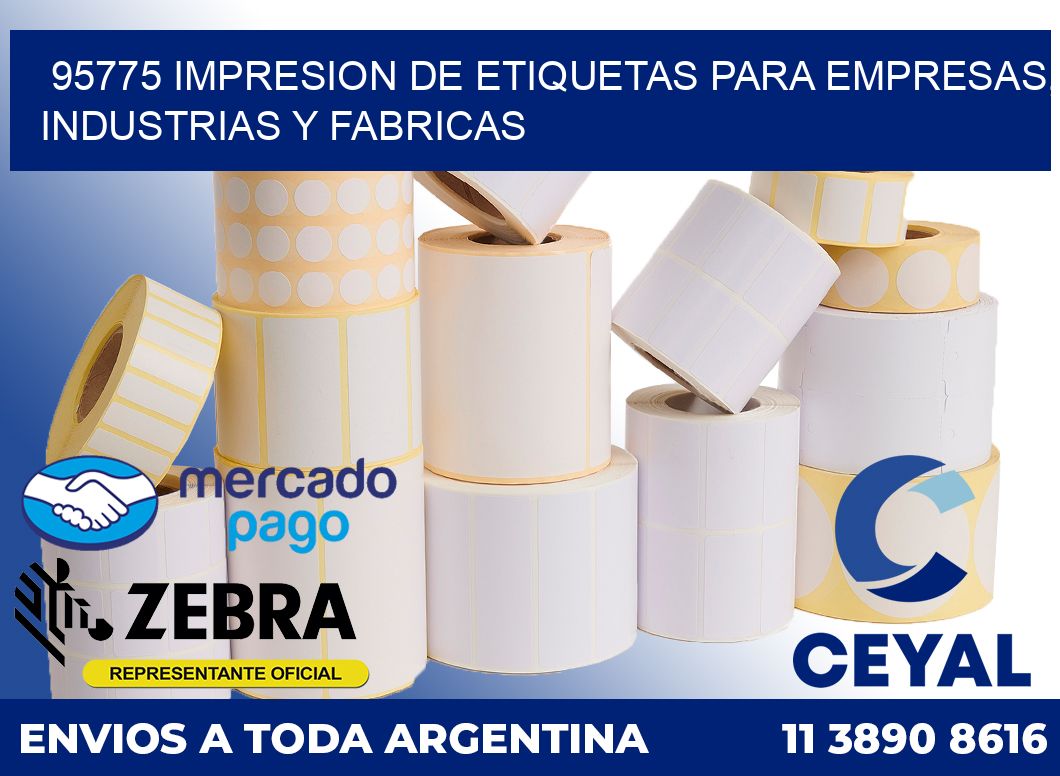 95775 IMPRESION DE ETIQUETAS PARA EMPRESAS, INDUSTRIAS Y FABRICAS