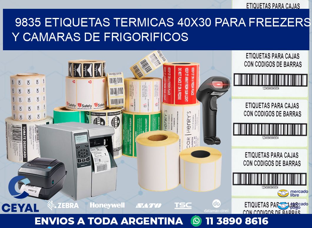 9835 ETIQUETAS TERMICAS 40X30 PARA FREEZERS Y CAMARAS DE FRIGORIFICOS