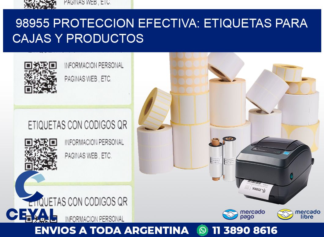 98955 PROTECCION EFECTIVA: ETIQUETAS PARA CAJAS Y PRODUCTOS
