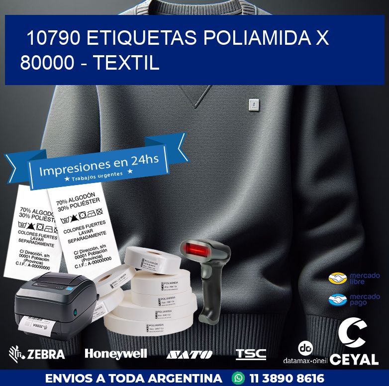 10790 ETIQUETAS POLIAMIDA X 80000 - TEXTIL