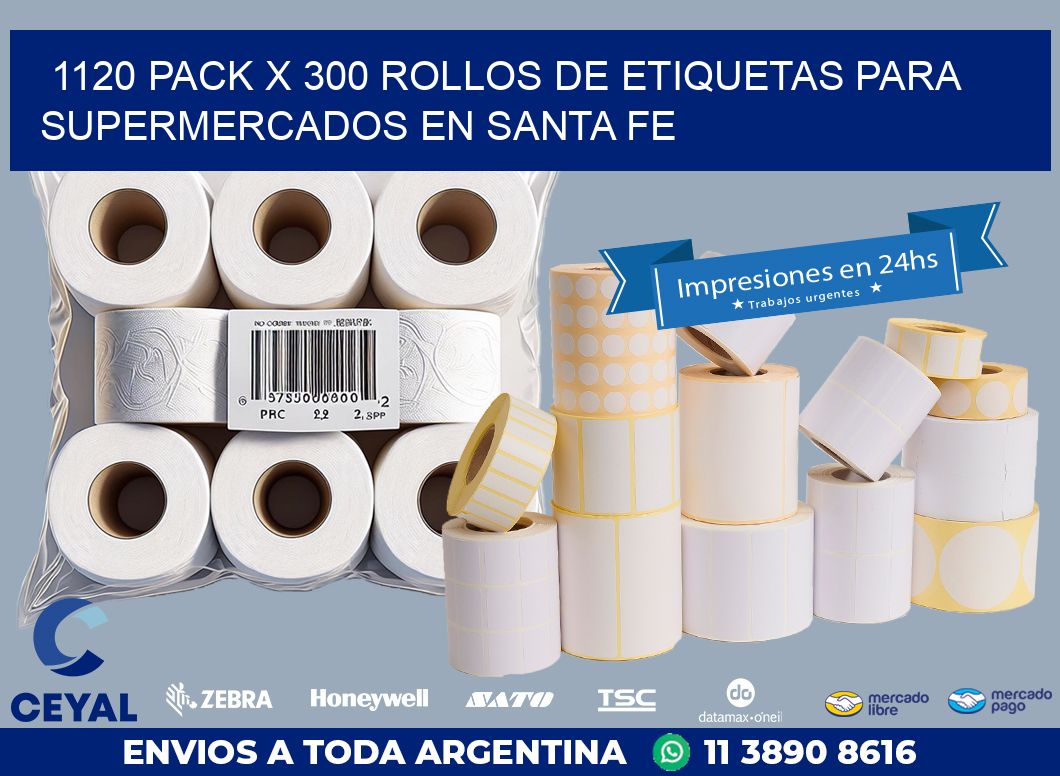 1120 PACK X 300 ROLLOS DE ETIQUETAS PARA SUPERMERCADOS EN SANTA FE