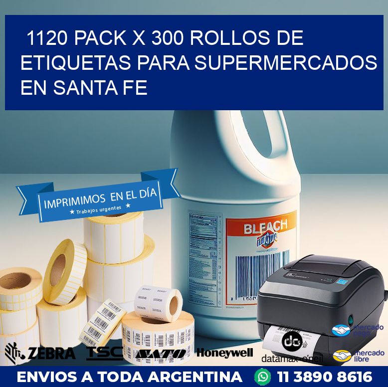 1120 PACK X 300 ROLLOS DE ETIQUETAS PARA SUPERMERCADOS EN SANTA FE