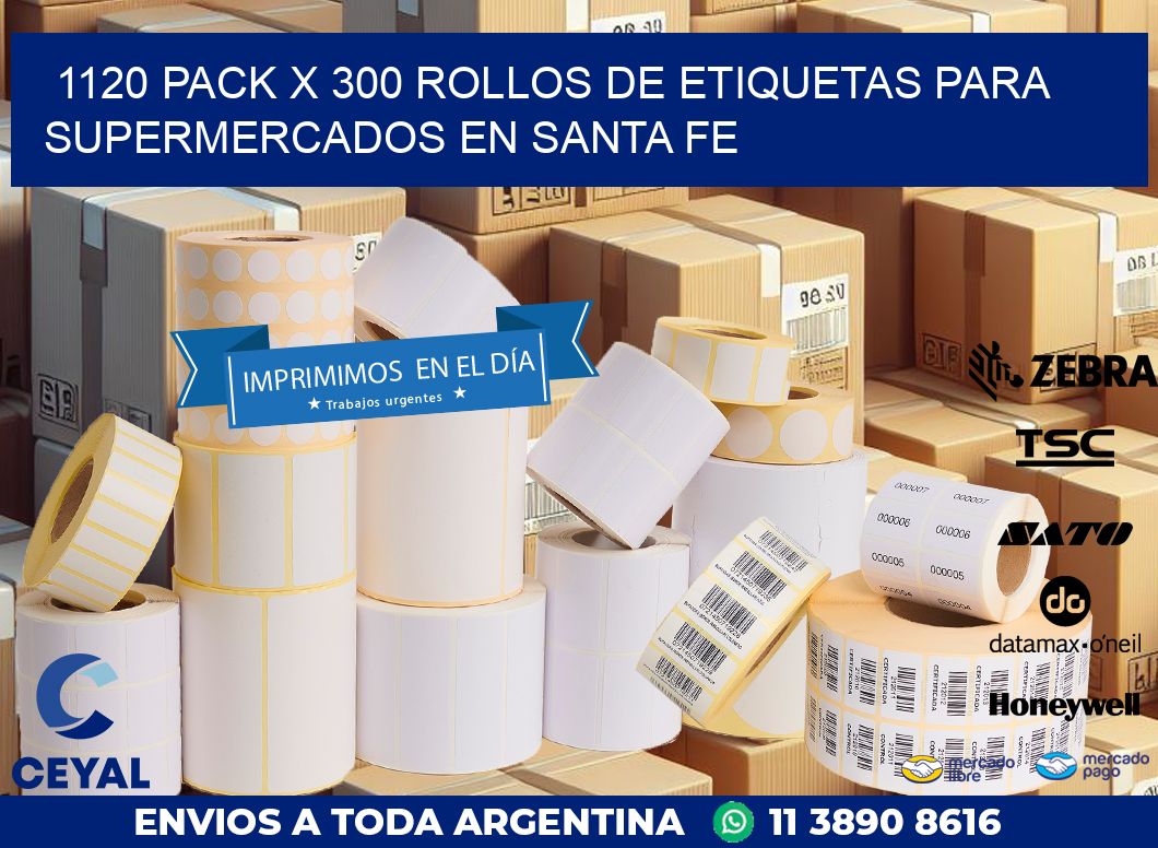 1120 PACK X 300 ROLLOS DE ETIQUETAS PARA SUPERMERCADOS EN SANTA FE