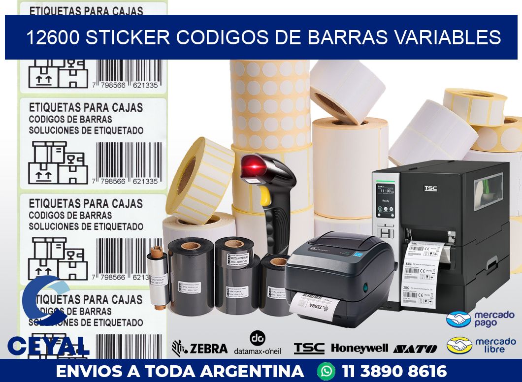 12600 STICKER CODIGOS DE BARRAS VARIABLES