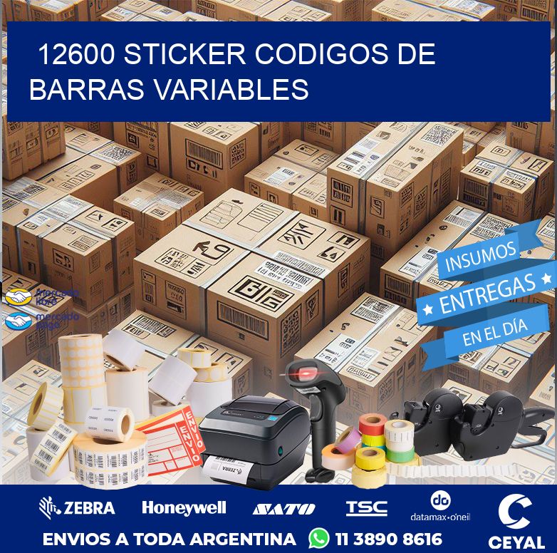 12600 STICKER CODIGOS DE BARRAS VARIABLES