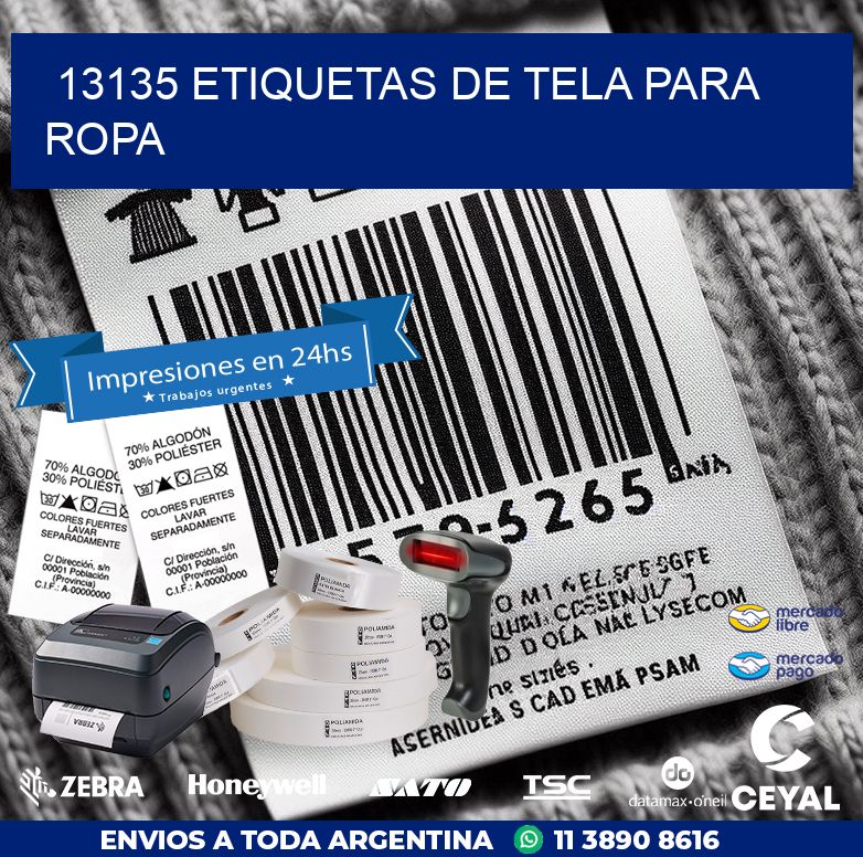13135 ETIQUETAS DE TELA PARA ROPA
