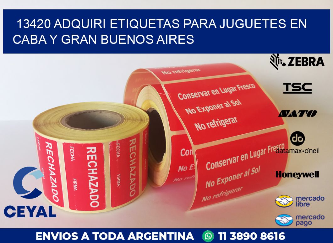 13420 ADQUIRI ETIQUETAS PARA JUGUETES EN CABA Y GRAN BUENOS AIRES