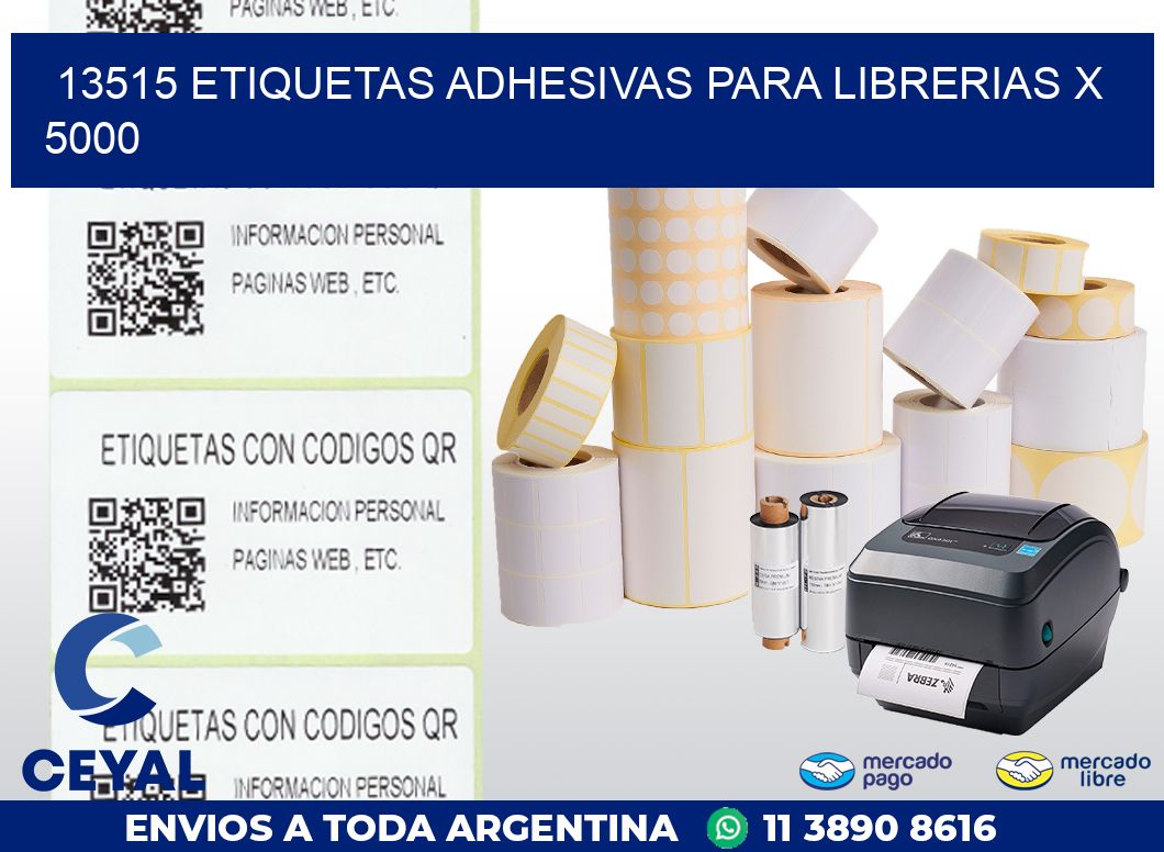 13515 ETIQUETAS ADHESIVAS PARA LIBRERIAS X 5000
