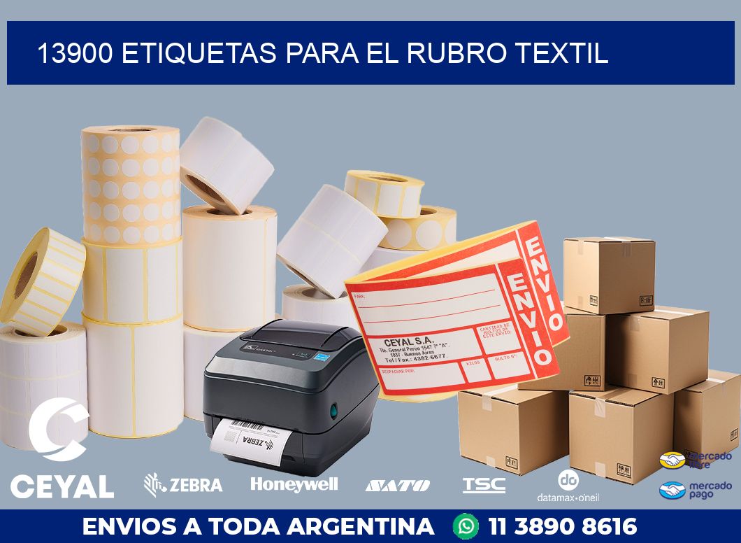 13900 ETIQUETAS PARA EL RUBRO TEXTIL