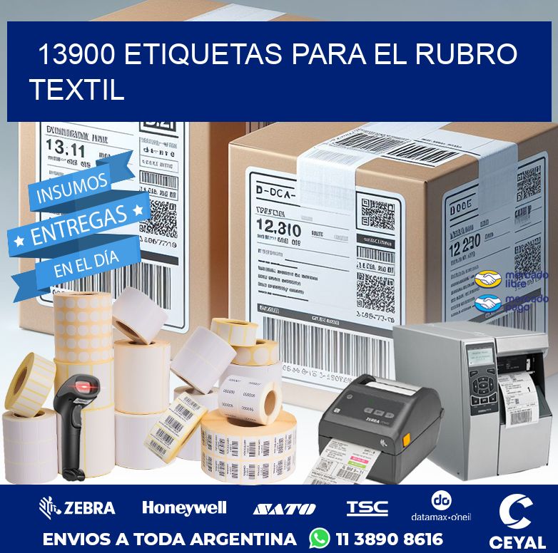 13900 ETIQUETAS PARA EL RUBRO TEXTIL