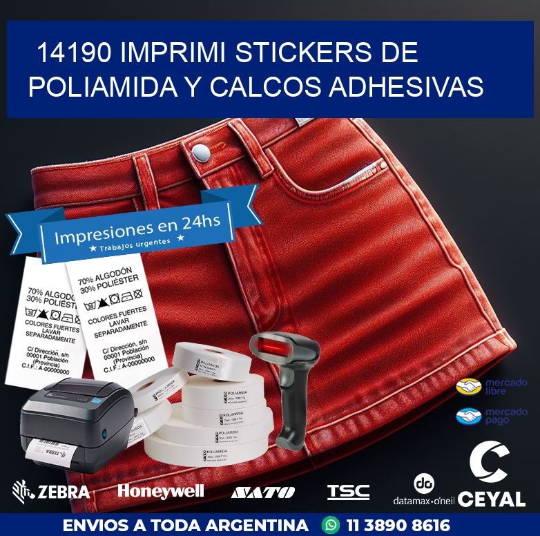 14190 IMPRIMI STICKERS DE POLIAMIDA Y CALCOS ADHESIVAS