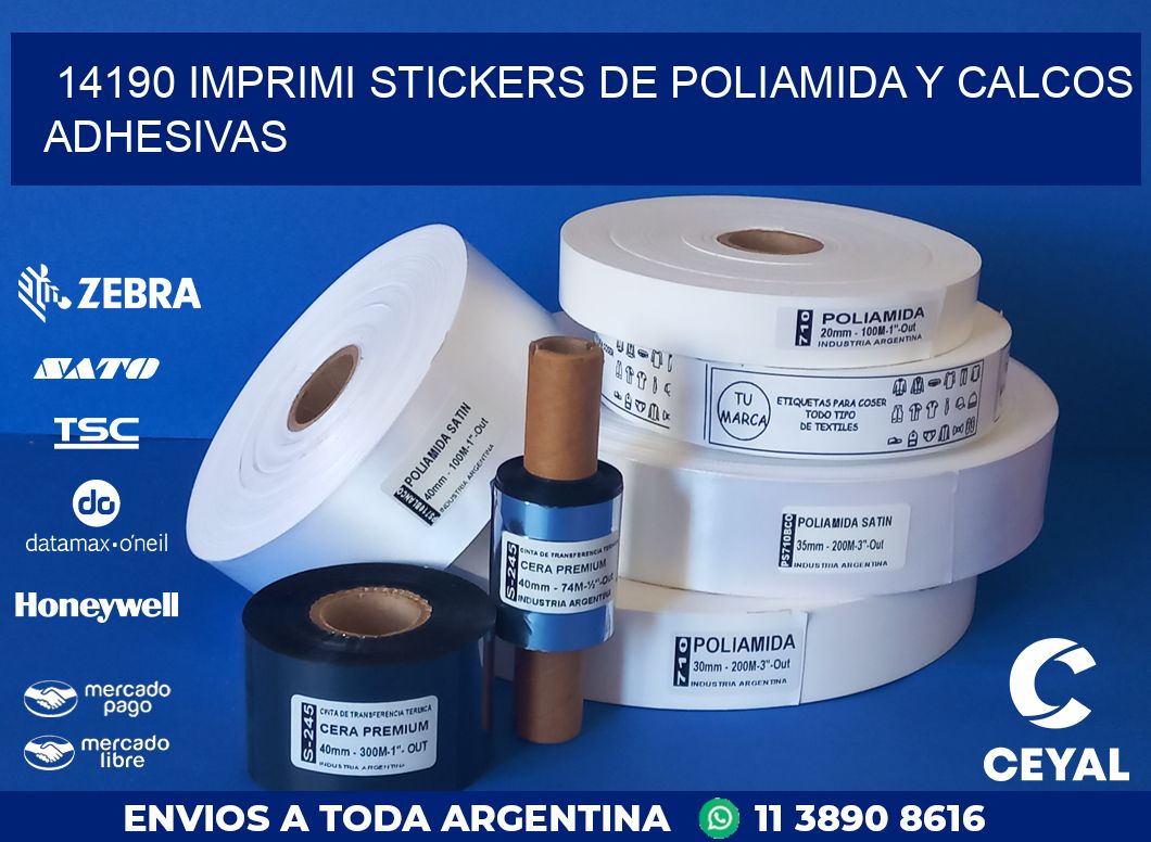 14190 IMPRIMI STICKERS DE POLIAMIDA Y CALCOS ADHESIVAS