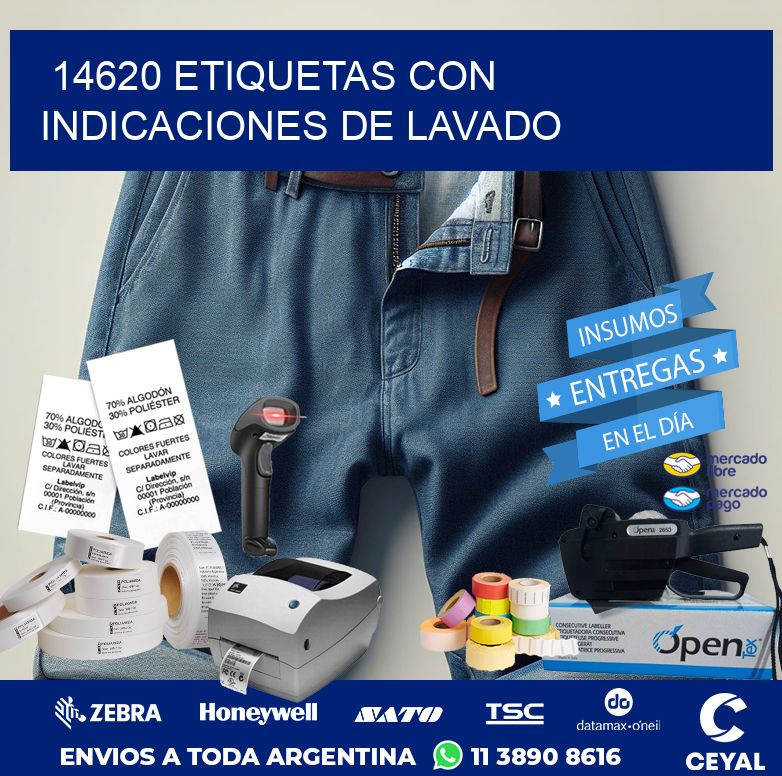 14620 ETIQUETAS CON INDICACIONES DE LAVADO