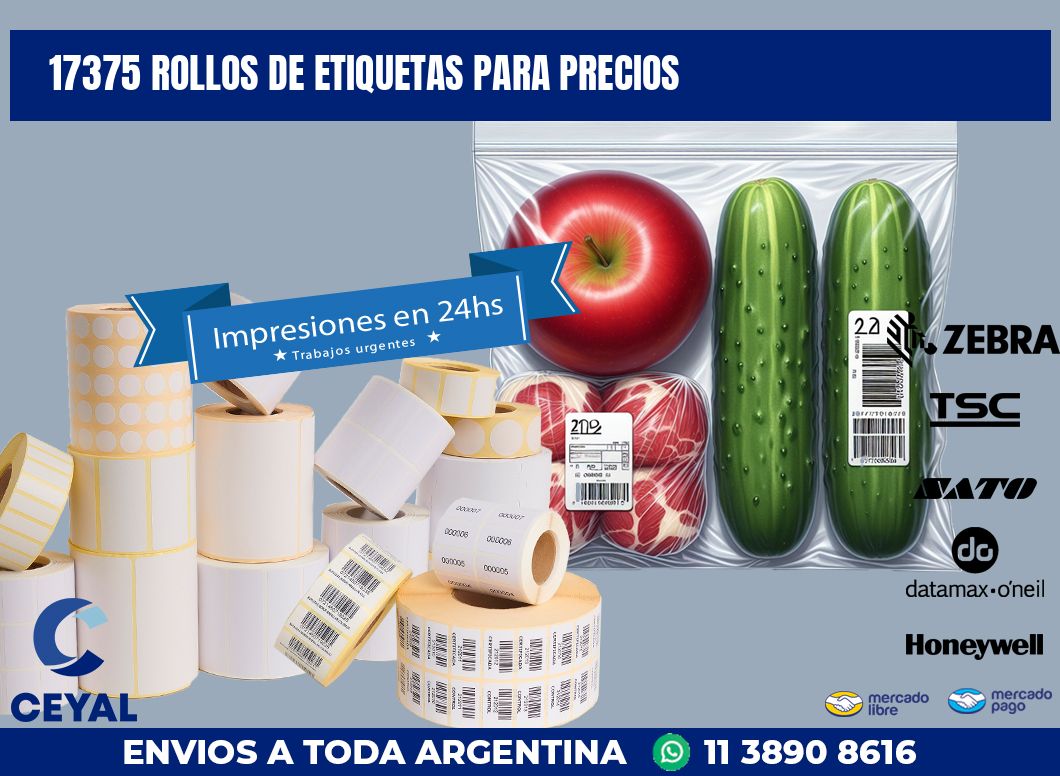 17375 ROLLOS DE ETIQUETAS PARA PRECIOS