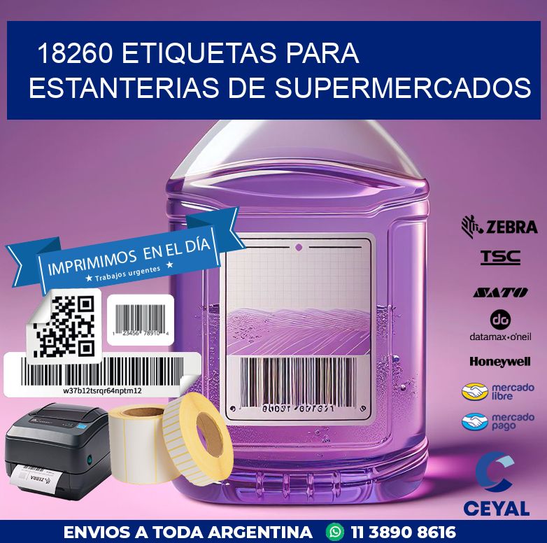 18260 ETIQUETAS PARA ESTANTERIAS DE SUPERMERCADOS