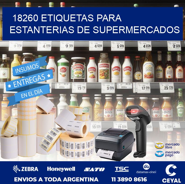 18260 ETIQUETAS PARA ESTANTERIAS DE SUPERMERCADOS