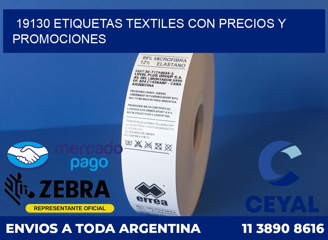 19130 ETIQUETAS TEXTILES CON PRECIOS Y PROMOCIONES