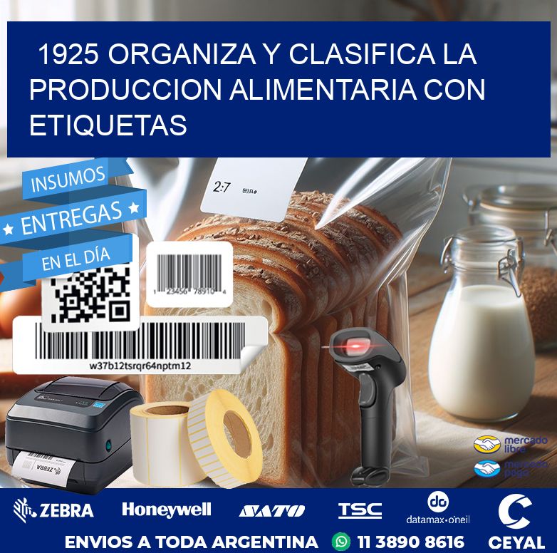 1925 ORGANIZA Y CLASIFICA LA PRODUCCION ALIMENTARIA CON ETIQUETAS