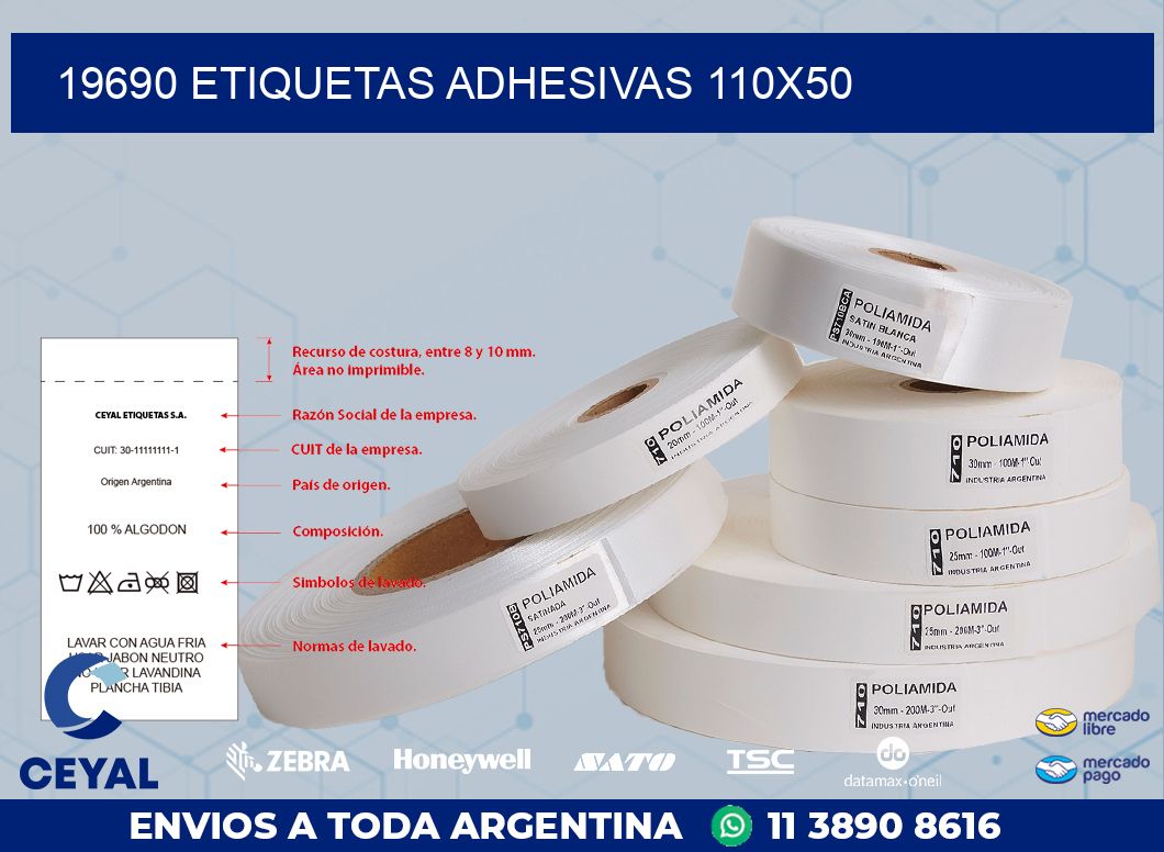 19690 ETIQUETAS ADHESIVAS 110X50