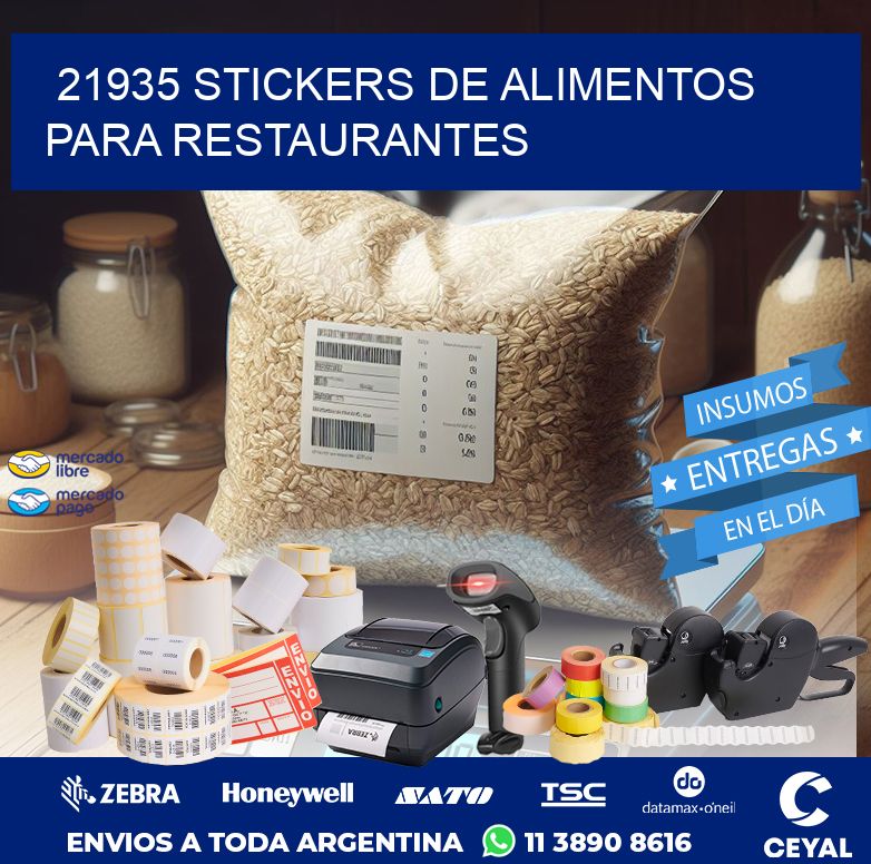 21935 STICKERS DE ALIMENTOS PARA RESTAURANTES