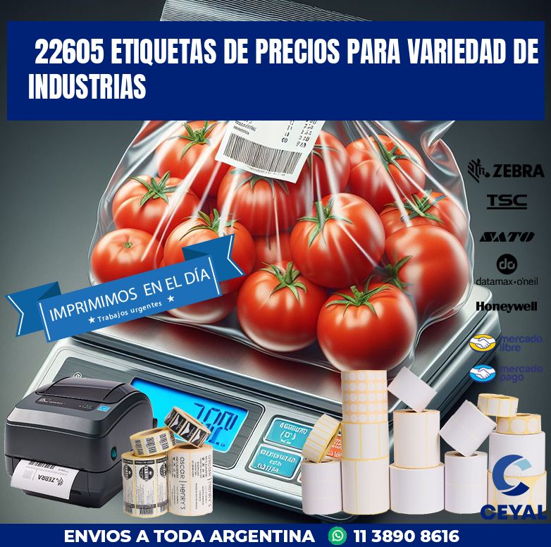 22605 ETIQUETAS DE PRECIOS PARA VARIEDAD DE INDUSTRIAS