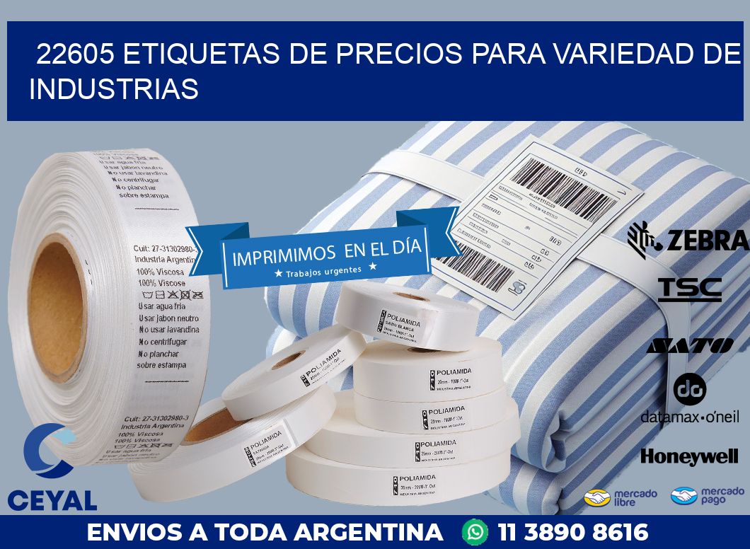 22605 ETIQUETAS DE PRECIOS PARA VARIEDAD DE INDUSTRIAS
