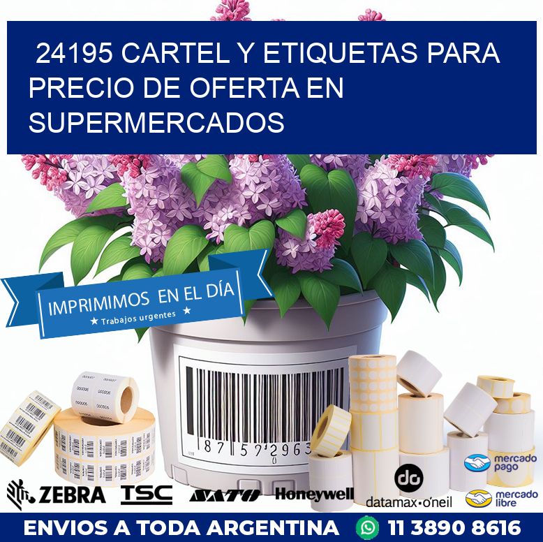 24195 CARTEL Y ETIQUETAS PARA PRECIO DE OFERTA EN SUPERMERCADOS