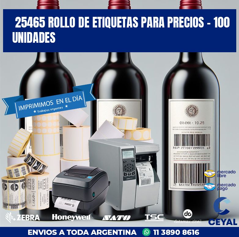 25465 ROLLO DE ETIQUETAS PARA PRECIOS - 100 UNIDADES