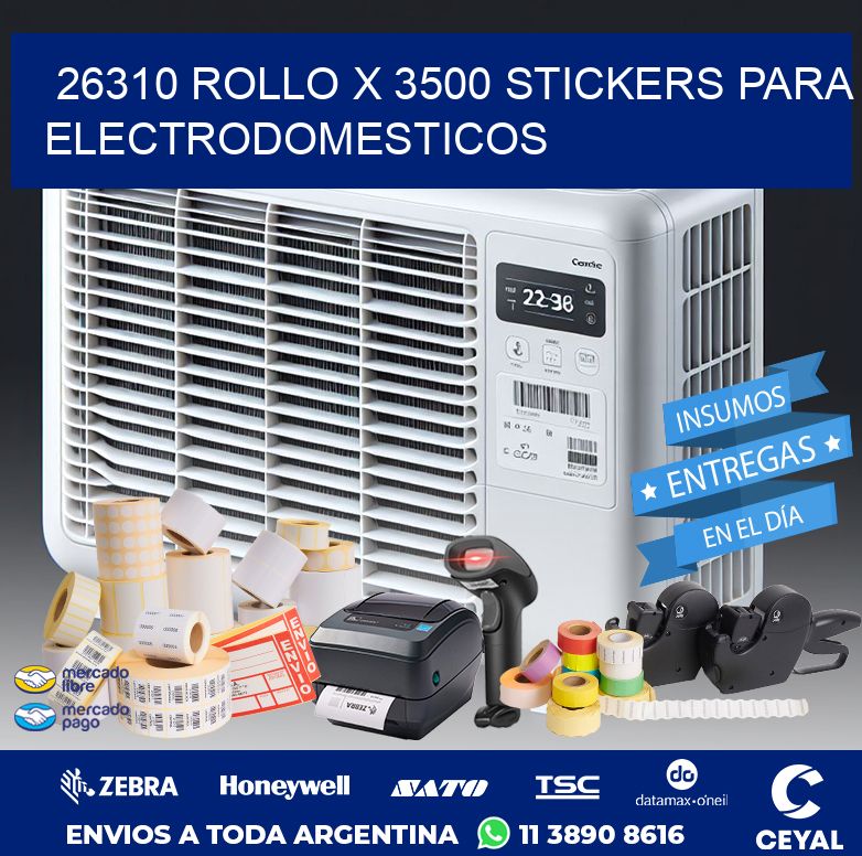 26310 ROLLO X 3500 STICKERS PARA ELECTRODOMESTICOS