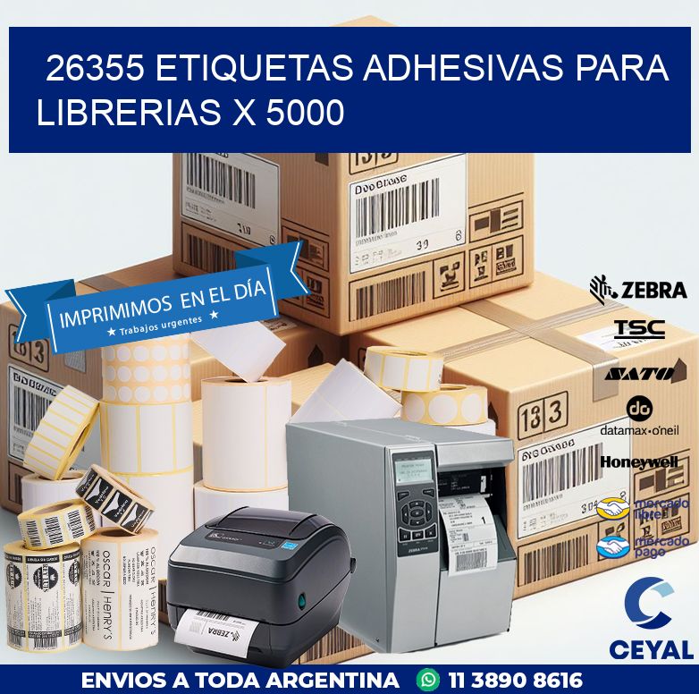 26355 ETIQUETAS ADHESIVAS PARA LIBRERIAS X 5000