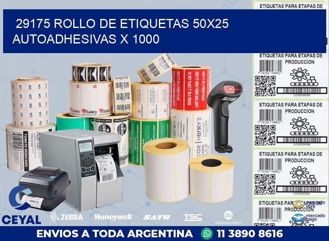 29175 ROLLO DE ETIQUETAS 50X25 AUTOADHESIVAS X 1000