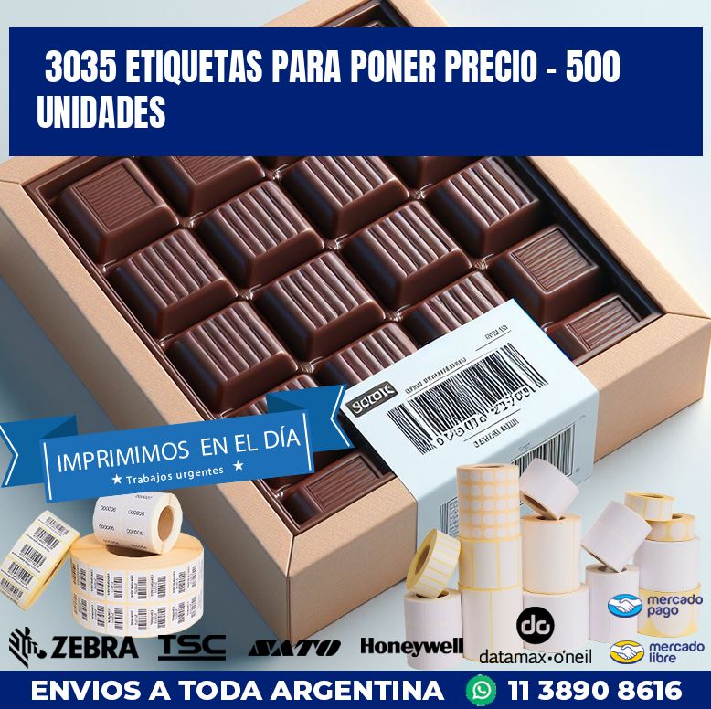 3035 ETIQUETAS PARA PONER PRECIO - 500 UNIDADES