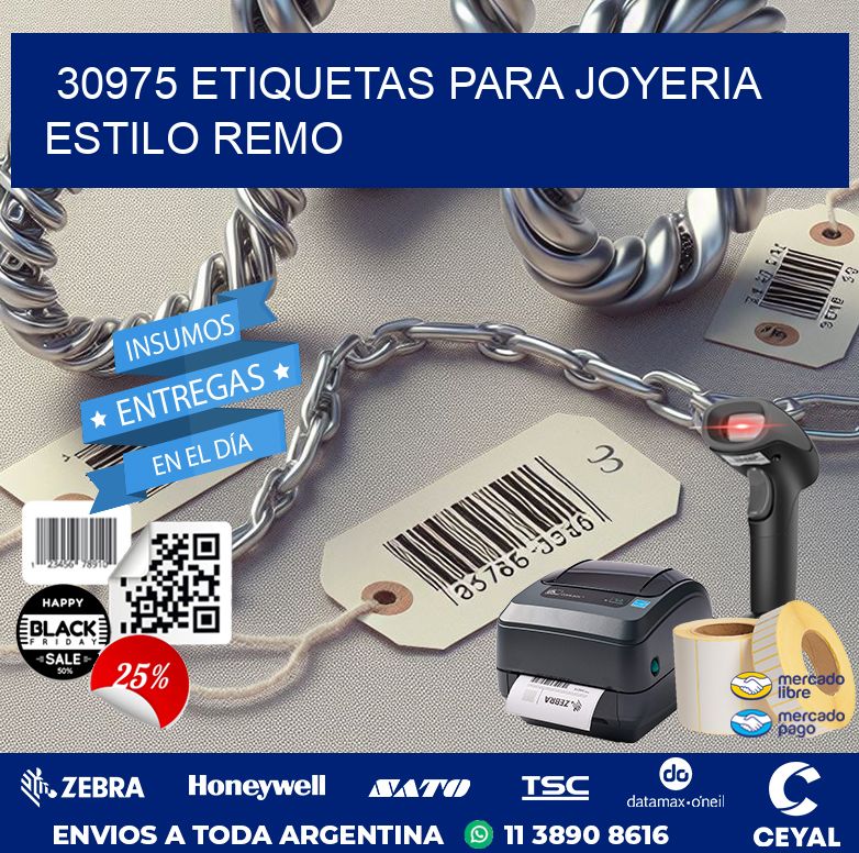 30975 ETIQUETAS PARA JOYERIA ESTILO REMO