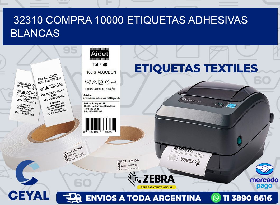 32310 COMPRA 10000 ETIQUETAS ADHESIVAS BLANCAS