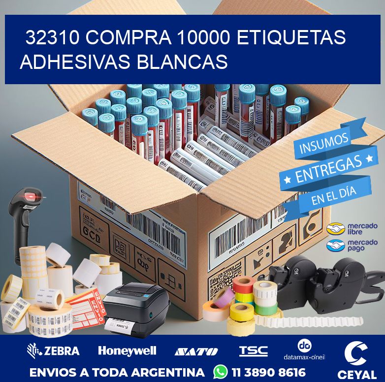 32310 COMPRA 10000 ETIQUETAS ADHESIVAS BLANCAS