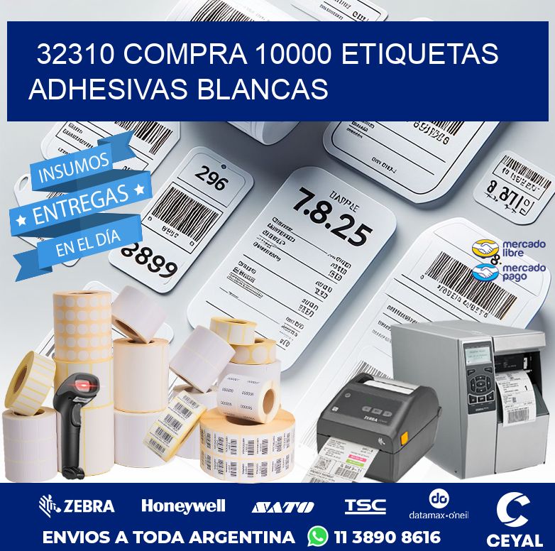 32310 COMPRA 10000 ETIQUETAS ADHESIVAS BLANCAS