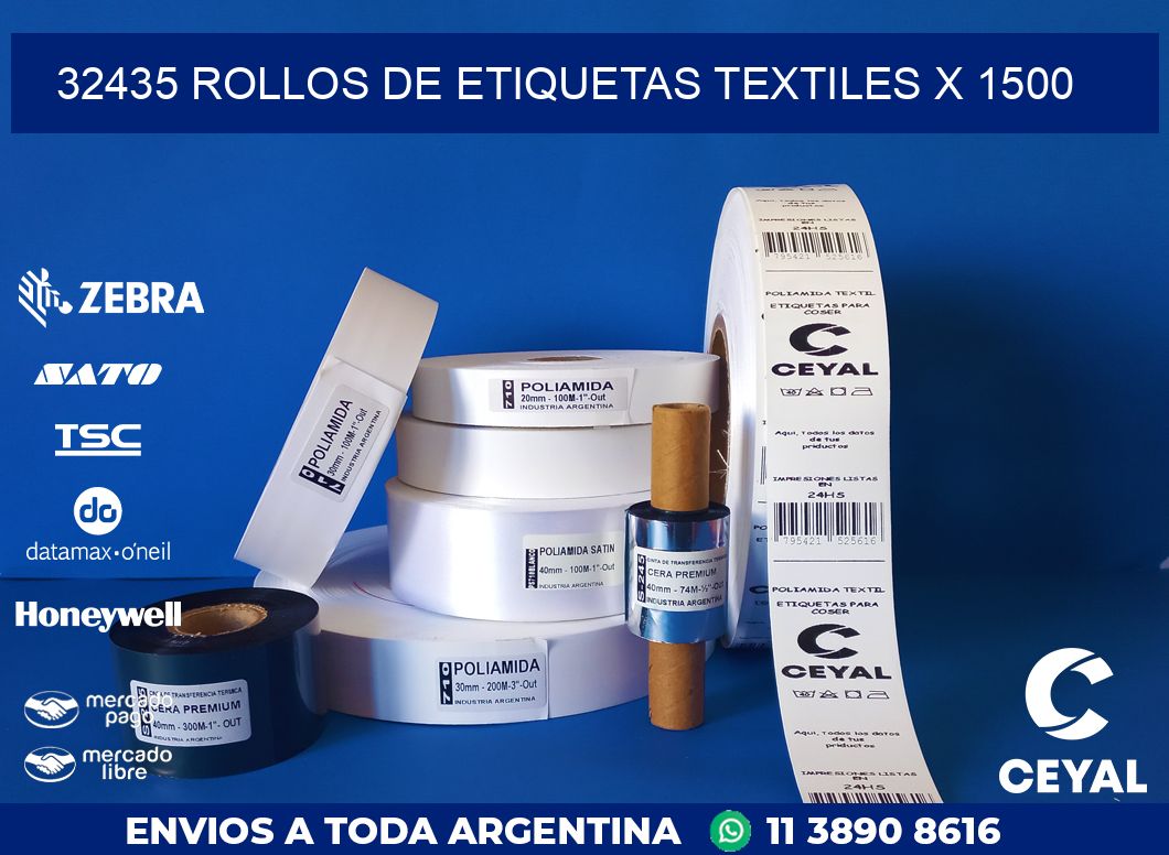 32435 ROLLOS DE ETIQUETAS TEXTILES X 1500