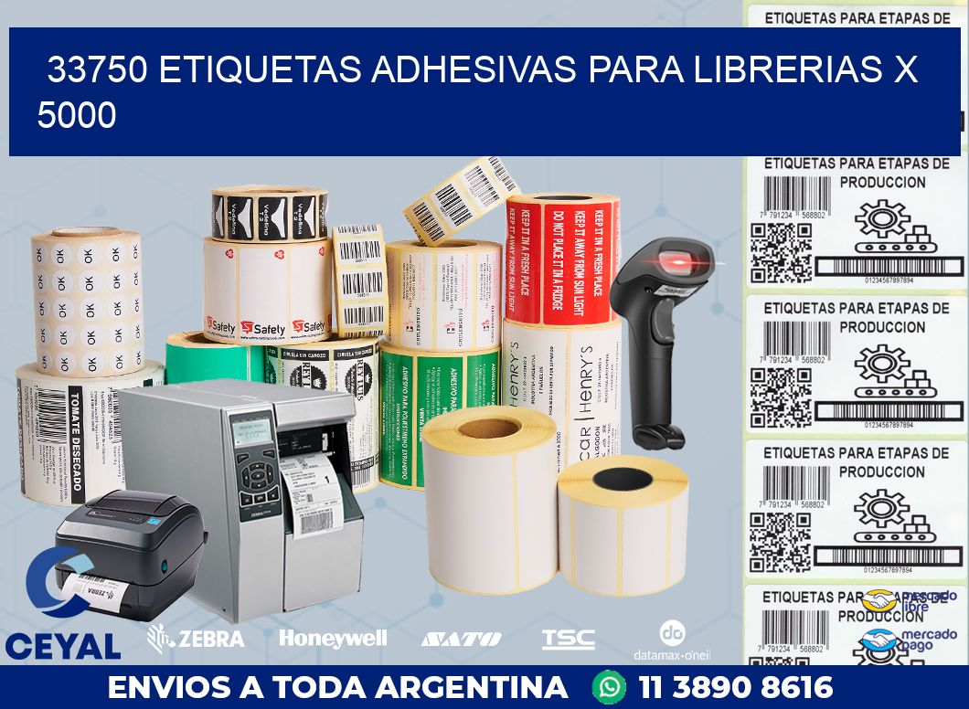 33750 ETIQUETAS ADHESIVAS PARA LIBRERIAS X 5000