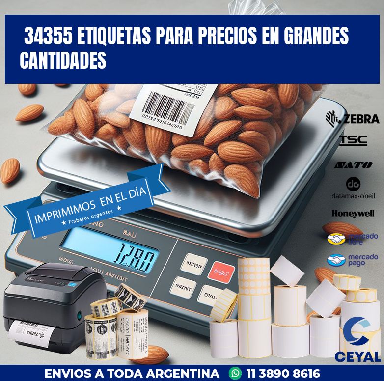 34355 ETIQUETAS PARA PRECIOS EN GRANDES CANTIDADES