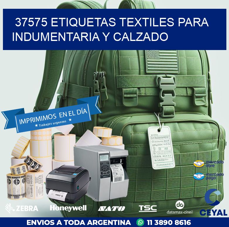 37575 ETIQUETAS TEXTILES PARA INDUMENTARIA Y CALZADO
