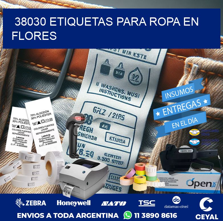 38030 ETIQUETAS PARA ROPA EN FLORES