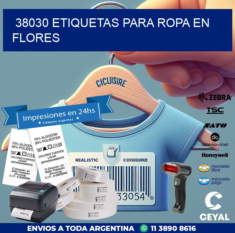 38030 ETIQUETAS PARA ROPA EN FLORES